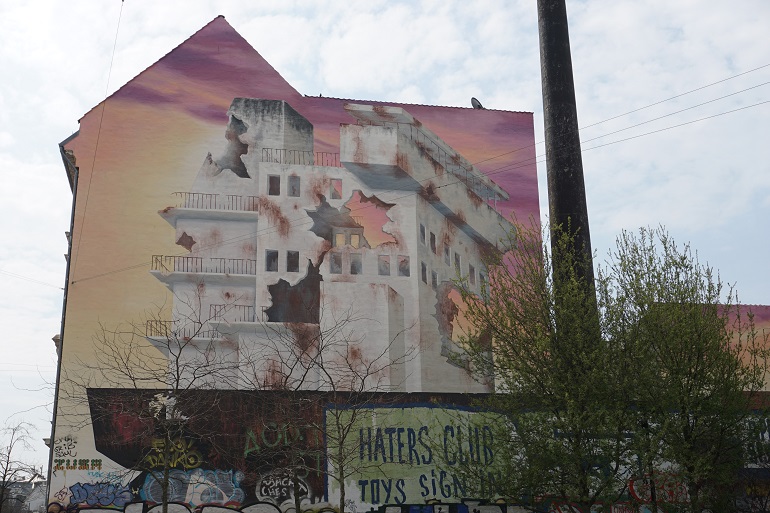 mural edificio en ruinas en norrebro